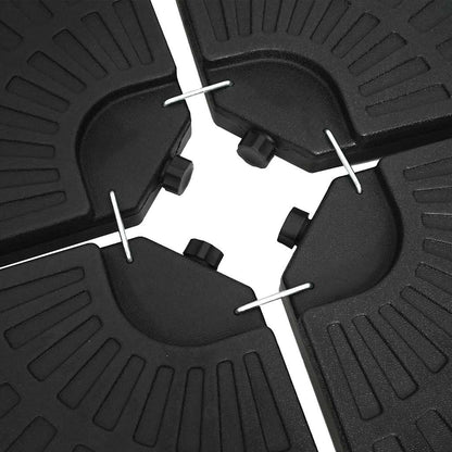 Base de guarda-sol em forma de ventoinha 4 pcs preto
