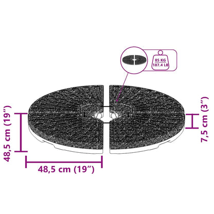 Base de guarda-sol em forma de ventoinha 4 pcs preto
