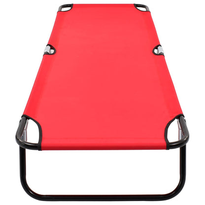 Espreguiçadeira/cama dobrável aço vermelho