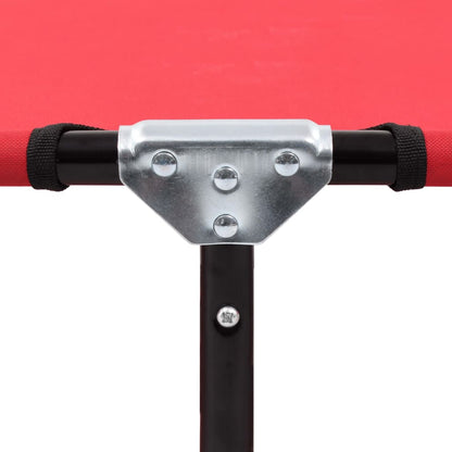 Espreguiçadeira/cama dobrável aço vermelho