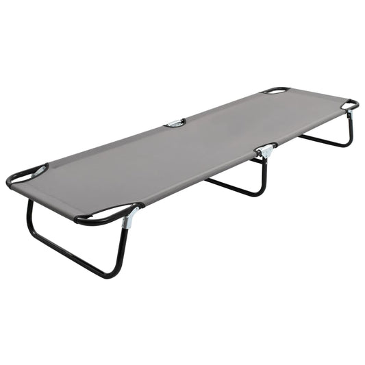 Espreguiçadeira/cama dobrável aço cinzento