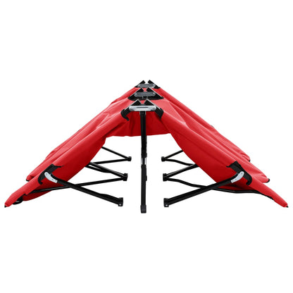 Espreguiçadeira/cama dobrável para 2 pessoas aço vermelho