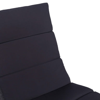 Espreguiçadeira com almofadão vime PE preto
