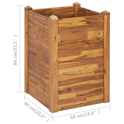 Vaso/floreira de jardim 60x60x84 cm madeira de acácia maciça