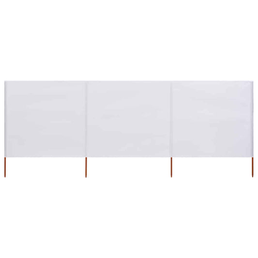 Para-vento com 3 painéis 400x80 cm tecido branco areia