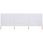 Para-vento com 3 painéis 400x80 cm tecido branco areia