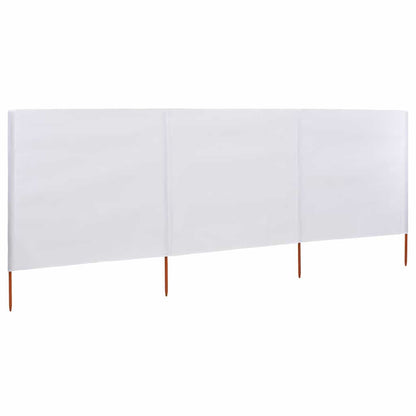 Para-vento com 3 painéis 400x80 cm tecido branco areia