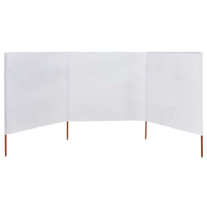 Para-vento com 3 painéis 400x80 cm tecido branco areia