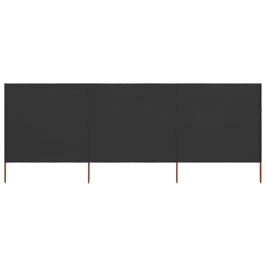 Para-vento com 3 painéis em tecido 400x80 cm antracite