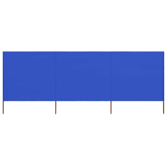 Para-vento com 3 painéis em tecido 400x80 cm azul-ciano