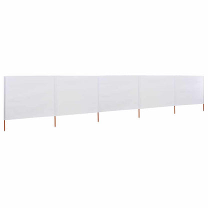 Para-vento com 5 painéis em tecido 600x160 cm cor areia branca