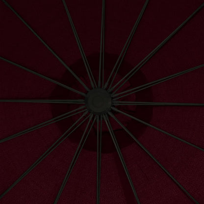 Guarda-sol suspenso 3 m mastro alumínio bordô