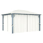 Gazebo com cortina 400x300 cm alumínio creme