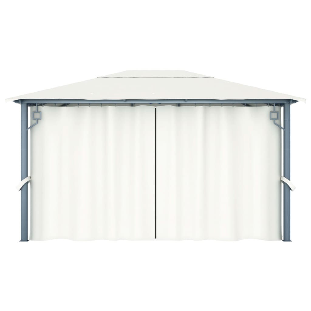 Gazebo com cortina 400x300 cm alumínio creme