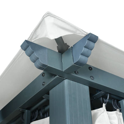 Gazebo com cortina 400x300 cm alumínio creme