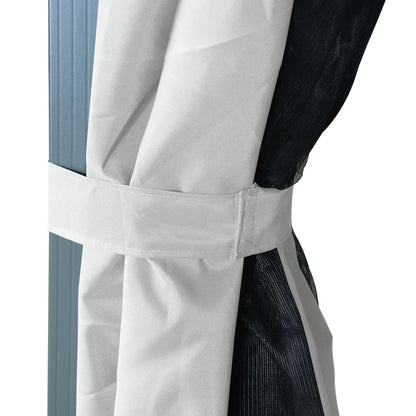 Gazebo com cortina 400x300 cm alumínio creme