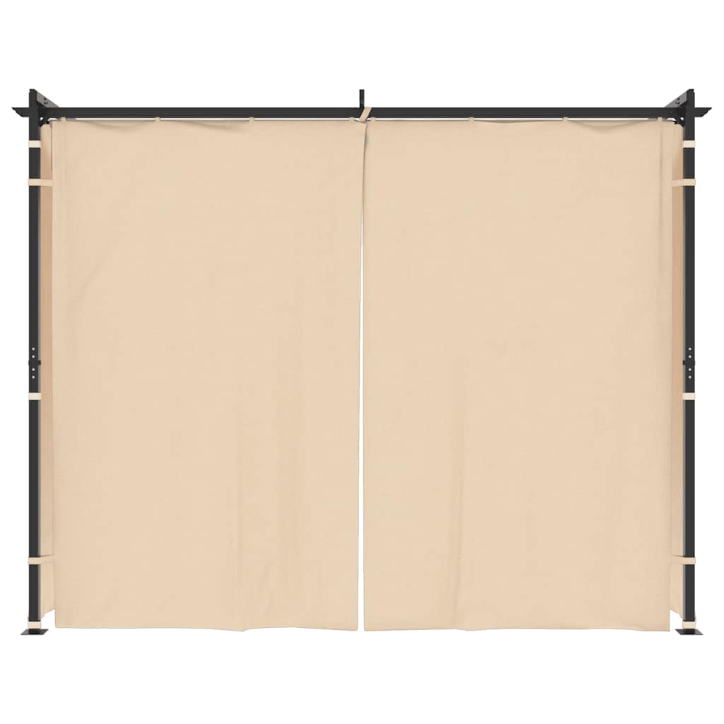 Gazebo com cortinas 3x3 m aço creme