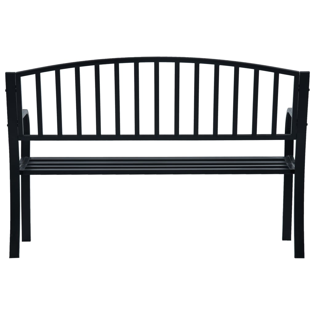 Banco jardim 125 cm aço preto