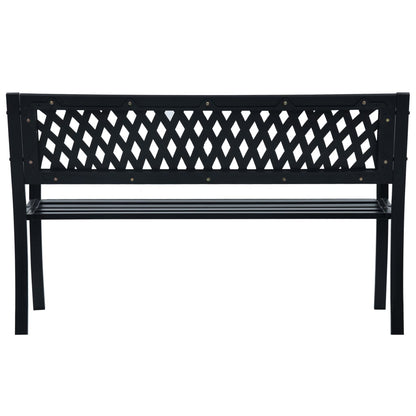 Banco jardim 125 cm aço preto