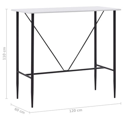 Mesa de bar 120x60x110 cm MDF branco