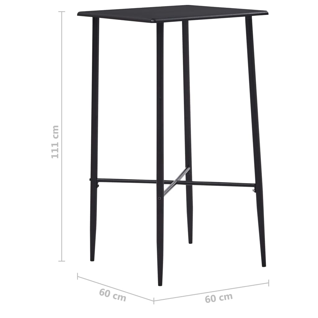 Mesa de bar 60x60x111 cm MDF preto