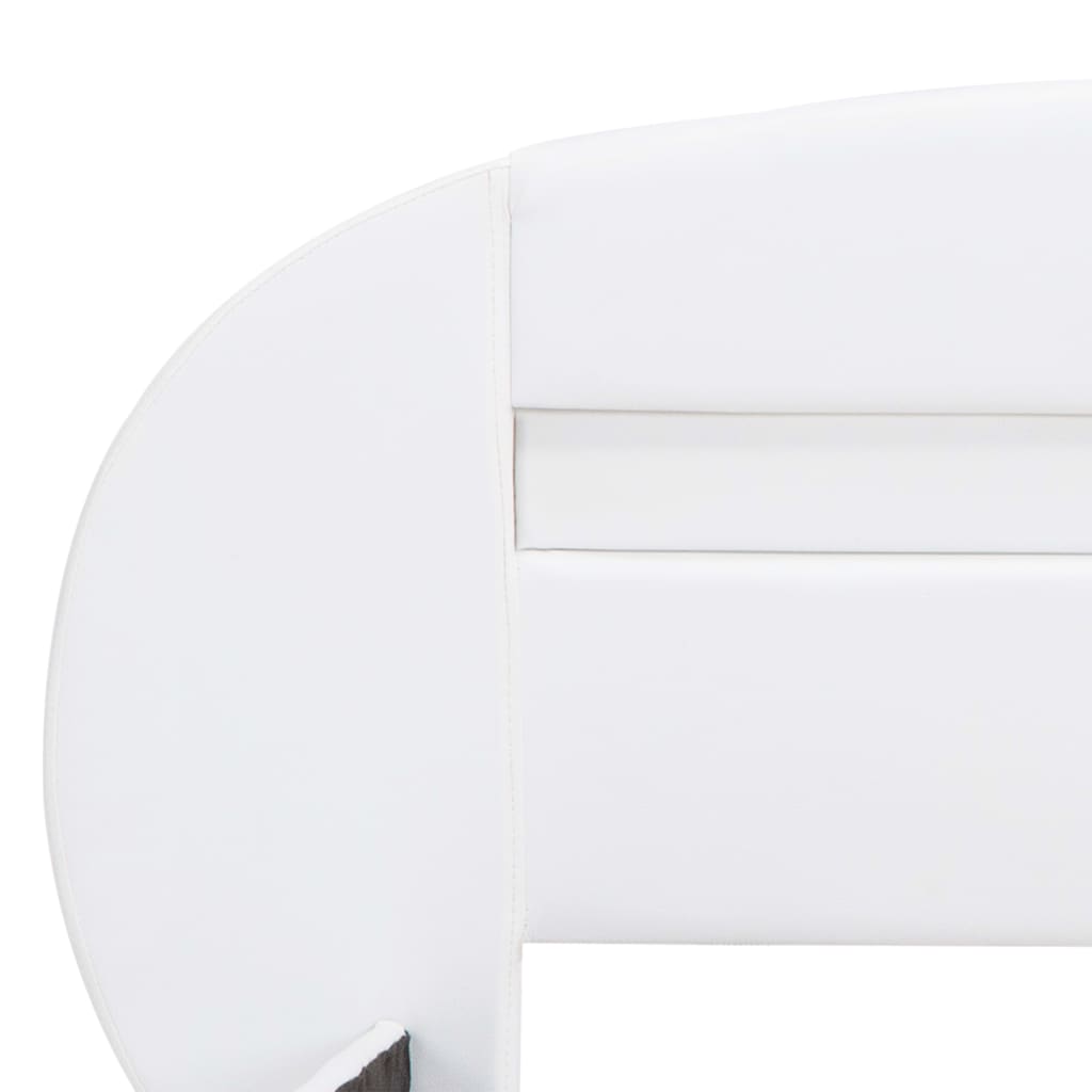 Estrutura de cama c/ LEDs 100x200 cm couro artificial branco