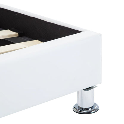 Estrutura de cama c/ LEDs 100x200 cm couro artificial branco