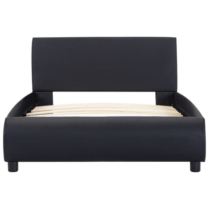 Estrutura de cama c/ LED 90x200 cm couro artificial preto