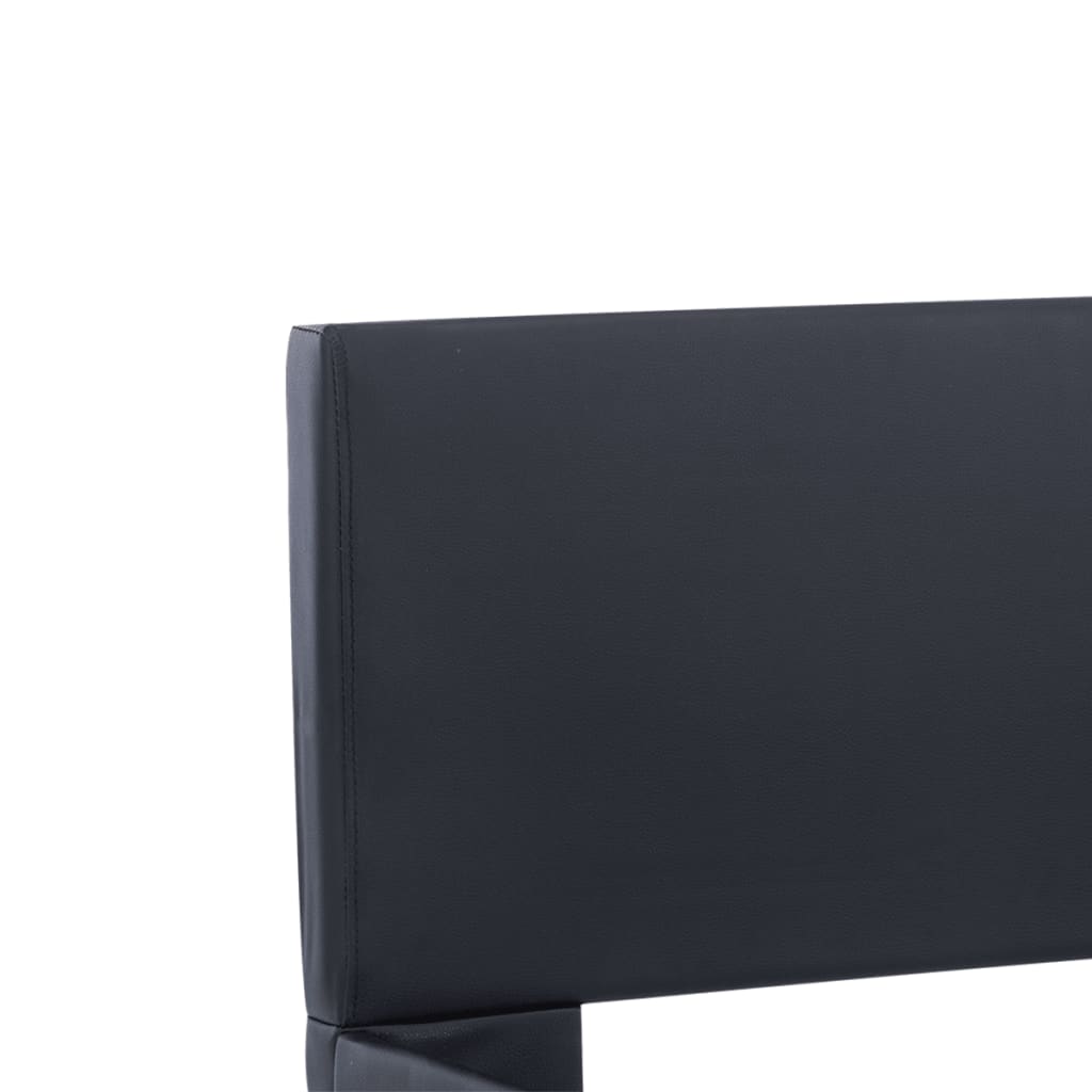 Estrutura de cama c/ LED 90x200 cm couro artificial preto