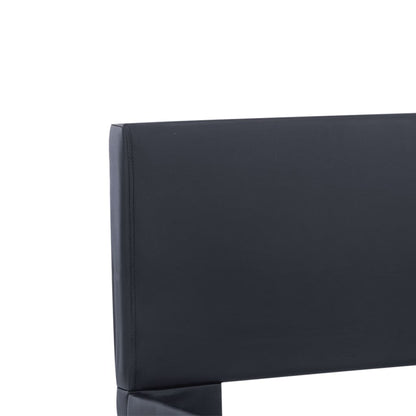 Estrutura de cama c/ LED 90x200 cm couro artificial preto