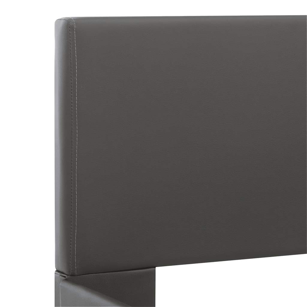 Estrutura de cama c/ LED 120x200 cm couro artificial cinzento