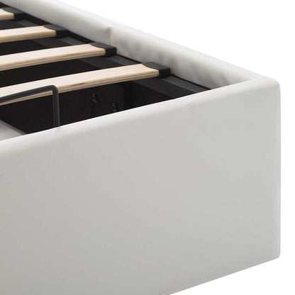 Cama hidráulica c/ arrumação 180x200cm couro artificial branco