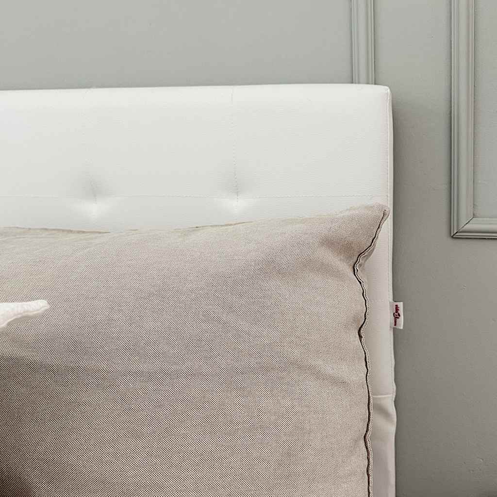 Cama hidráulica c/ arrumação 180x200cm couro artificial branco