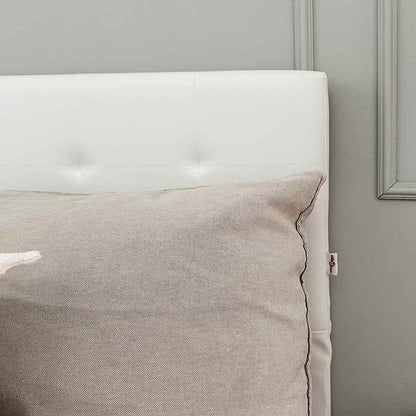 Cama hidráulica c/ arrumação 180x200cm couro artificial branco