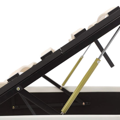 Cama hidráulica c/ arrumação 180x200cm couro artificial branco