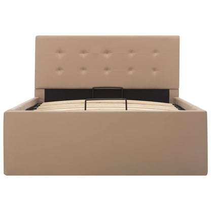 Cama hidráulica c/ arrumação 100x200cm couro artif. cappuccino