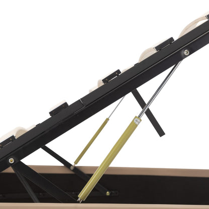 Cama hidráulica c/ arrumação 180x200cm couro artif. cappuccino