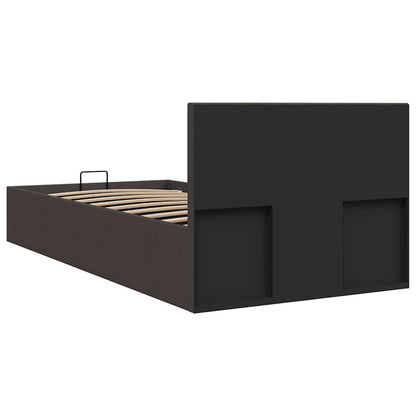 Cama hidráulica arrumação 90x200cm tecido cinza-escuro