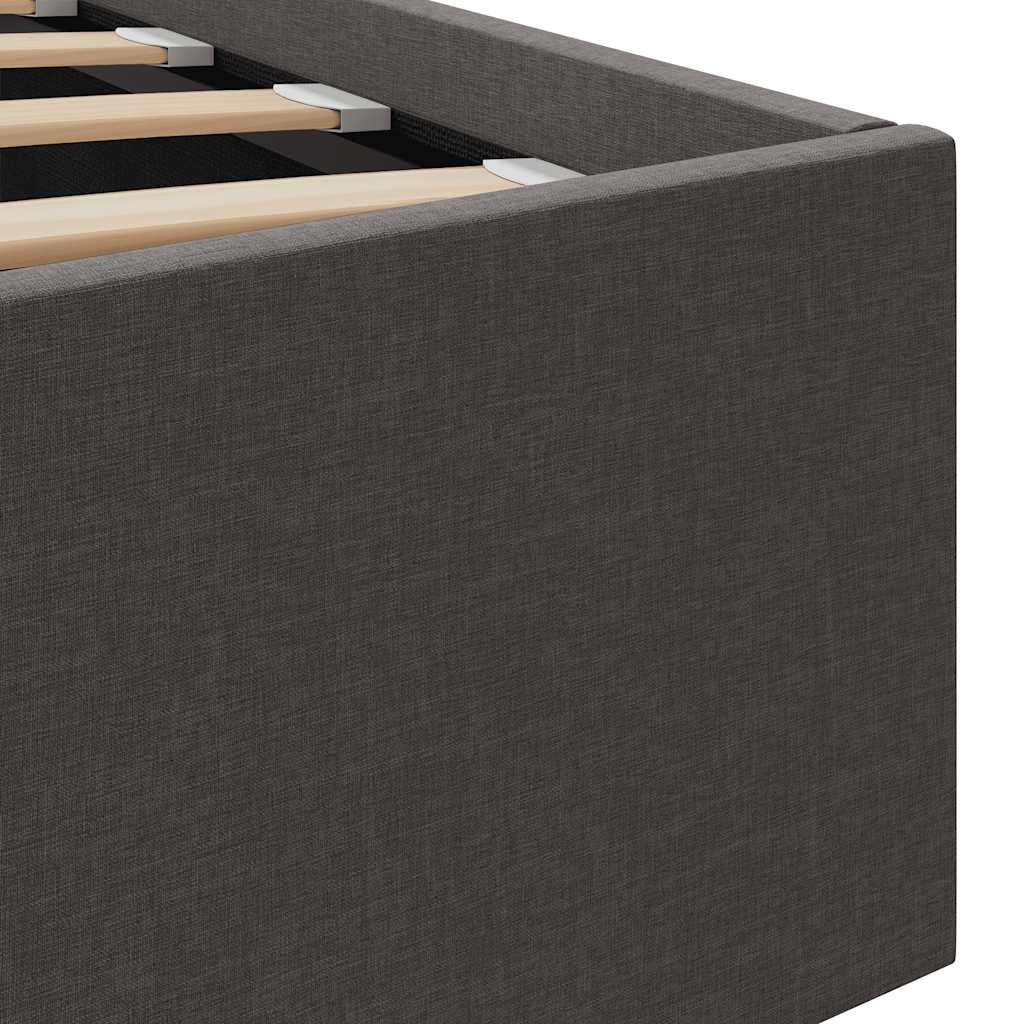 Cama hidráulica arrumação 90x200cm tecido cinza-escuro