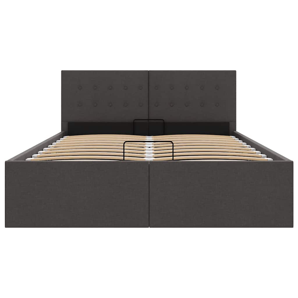 Cama hidráulica c/ arrumação 120x200cm tecido cinza-escuro