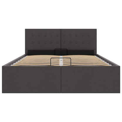 Cama hidráulica c/ arrumação 120x200cm tecido cinza-escuro