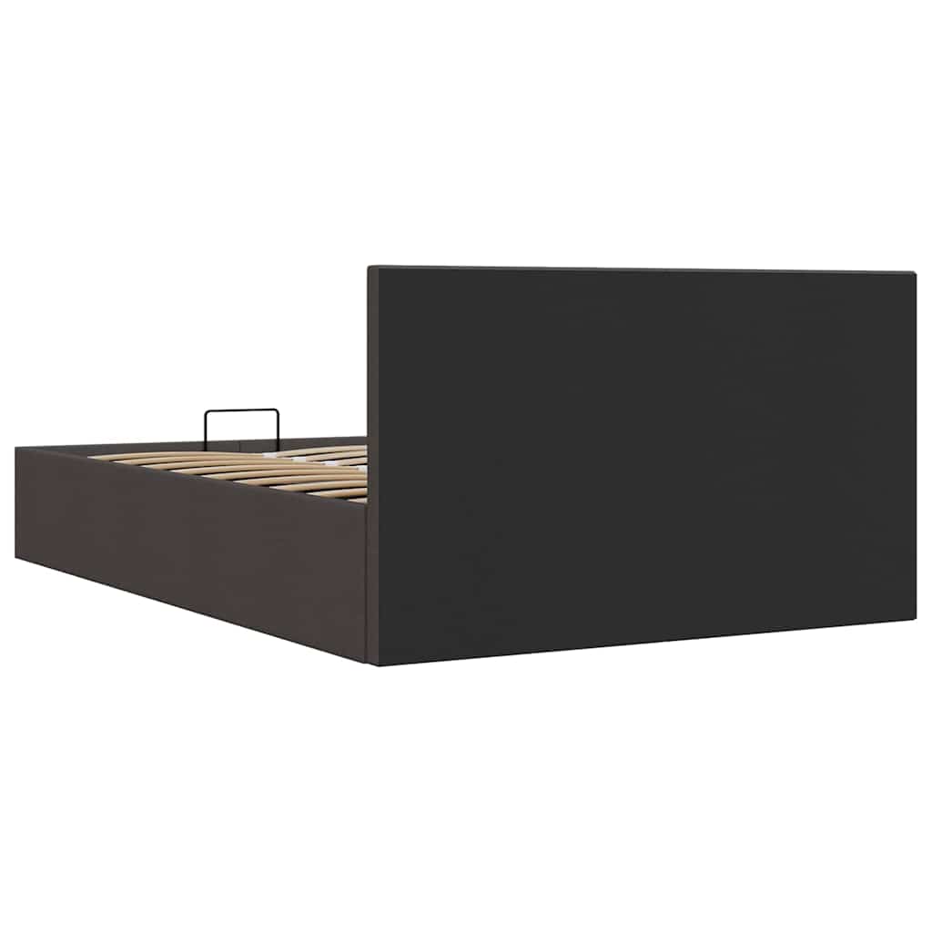 Cama hidráulica c/ arrumação 140x200cm tecido cinzento-escuro