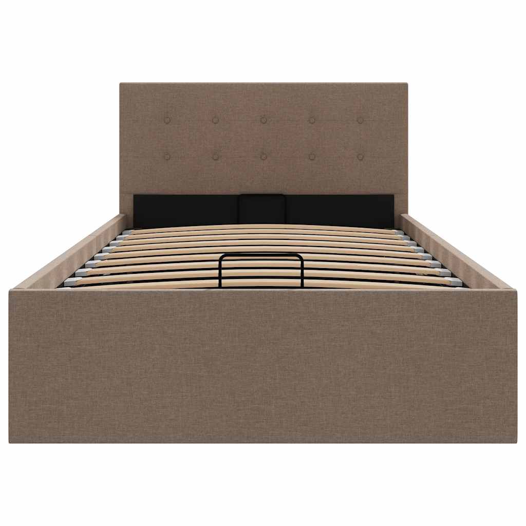 Cama hidráulica c/ arrumação 90x200cm tecido cinza-acastanhado