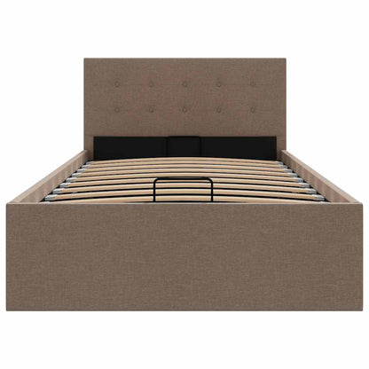 Cama hidráulica c/ arrumação 90x200cm tecido cinza-acastanhado