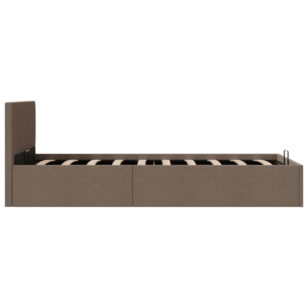 Cama hidráulica c/ arrumação 90x200cm tecido cinza-acastanhado