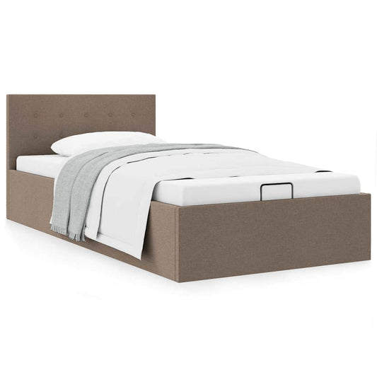 Cama hidráulica c/ arrumação 90x200cm tecido cinza-acastanhado
