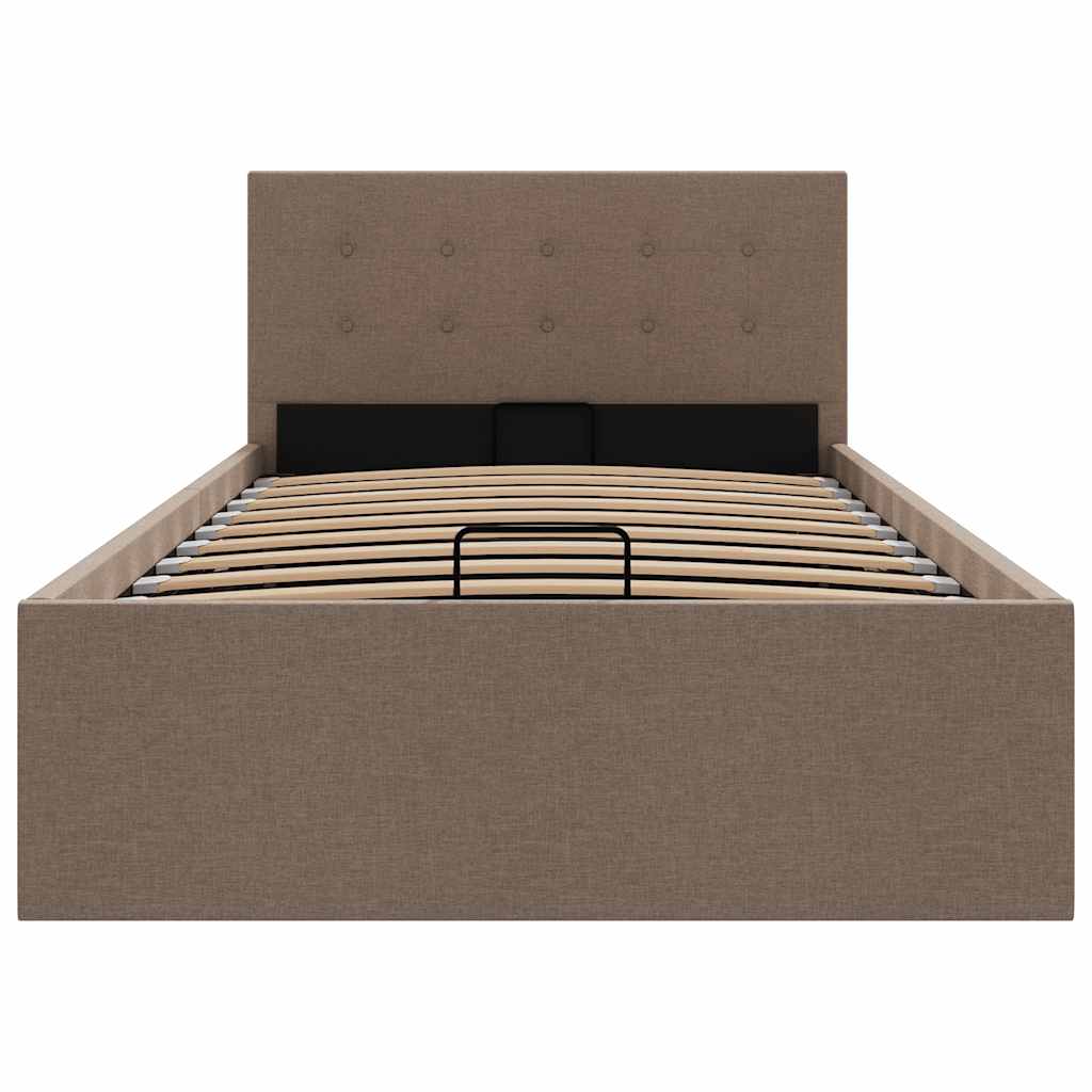 Cama hidráulica c/ arrumação 100x200cm tecido cinza-acastanhado