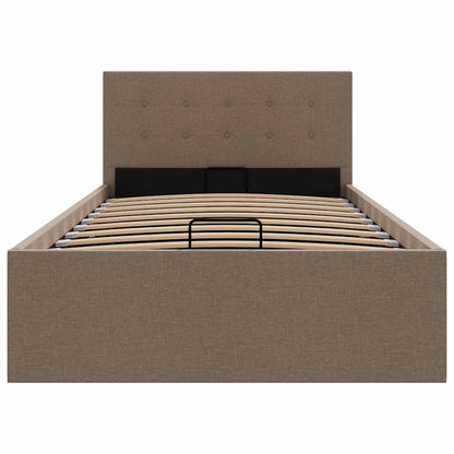 Cama hidráulica c/ arrumação 100x200cm tecido cinza-acastanhado