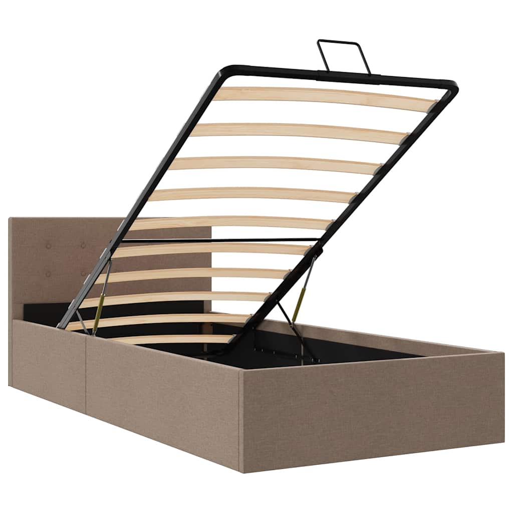 Cama hidráulica c/ arrumação 100x200cm tecido cinza-acastanhado