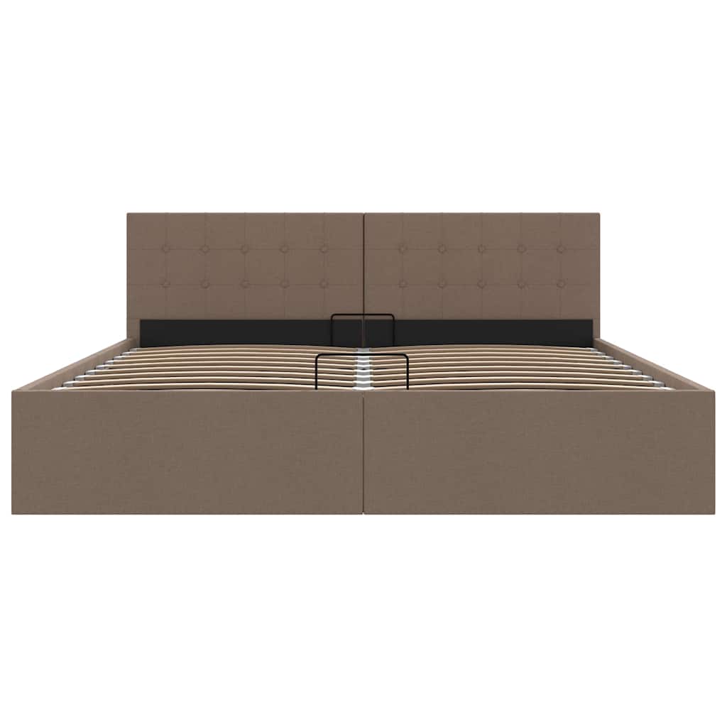 Cama hidráulica c/ arrumação 160x200cm tecido cinza-acastanhado